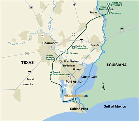 golden pass lng map.